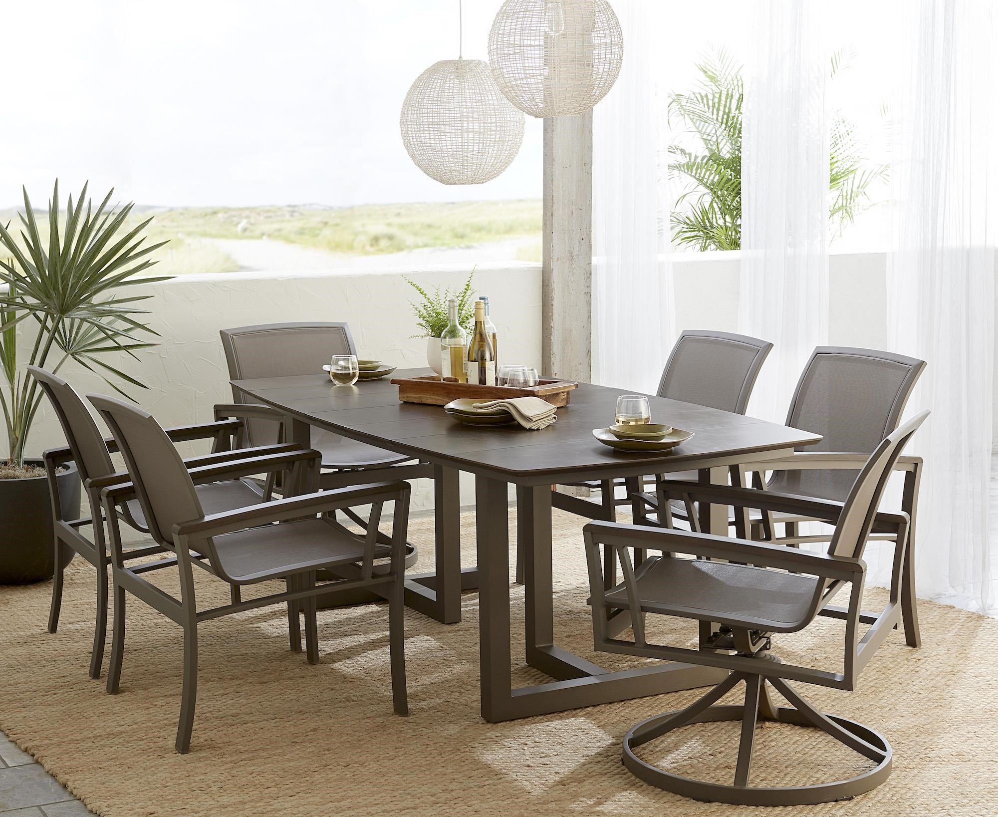 Alfresco Hampton HAMPTON RECT DIN SET Outdoor Dining Set With Rectangular Table Belfort Furniture Outdoor Dining Sets